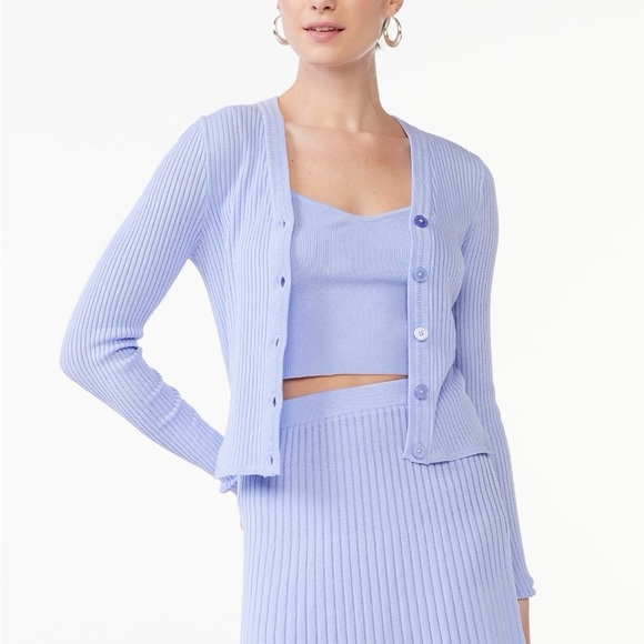 Scoop Purple Cardigan Sweater, size medium - Picture 2 of 4